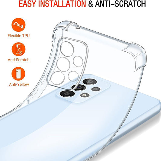 Funda para Samsung Galaxy A53 5G A536, Techsuit, Antigolpes Transparente, Transparente