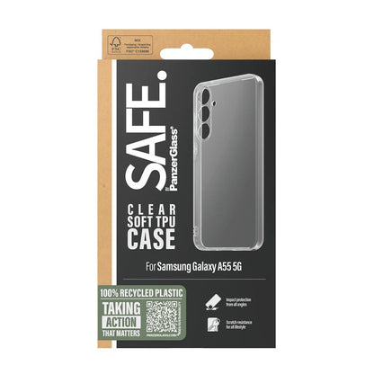 Funda para Samsung Galaxy A55 5G A556, PanzerGlass, Safe., Transparente
