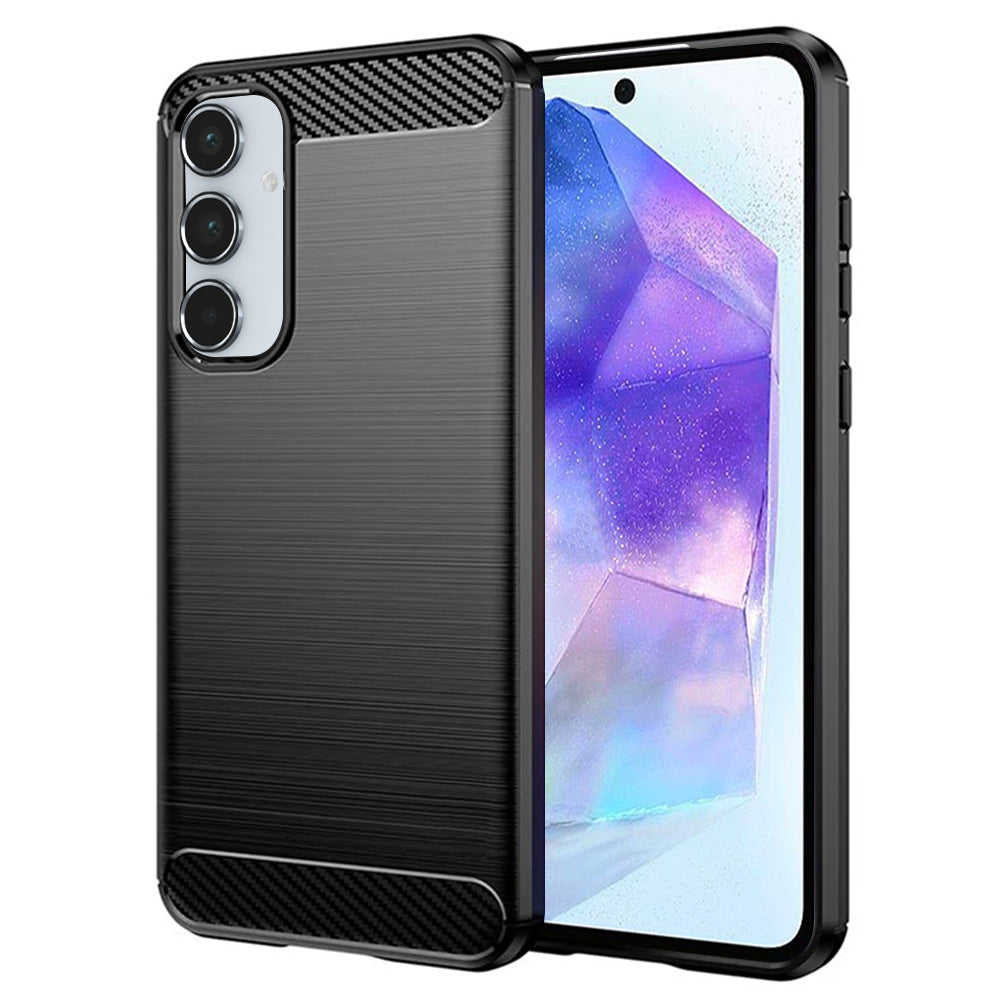 Funda para Samsung Galaxy A55 5G A556, Techsuit, Carbono, Negra