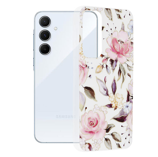Funda para Samsung Galaxy A55 5G A556, Techsuit, Marble, Blanca