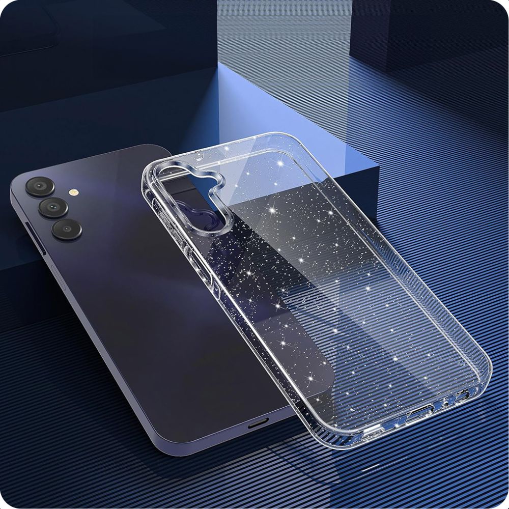 Funda para Samsung Galaxy A55 5G A556, Techsuit, SparkleSkin, Transparente