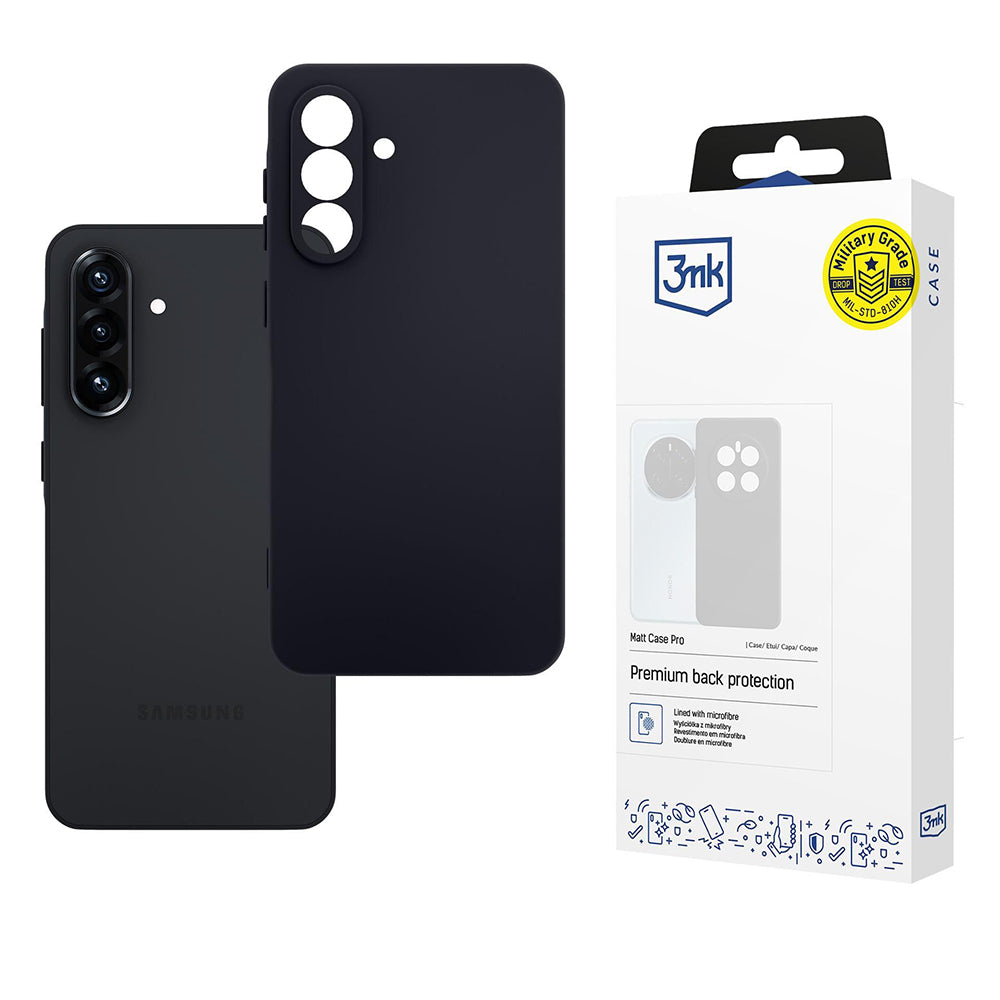 Funda para Samsung Galaxy A56 A566, 3MK, Negra Mate