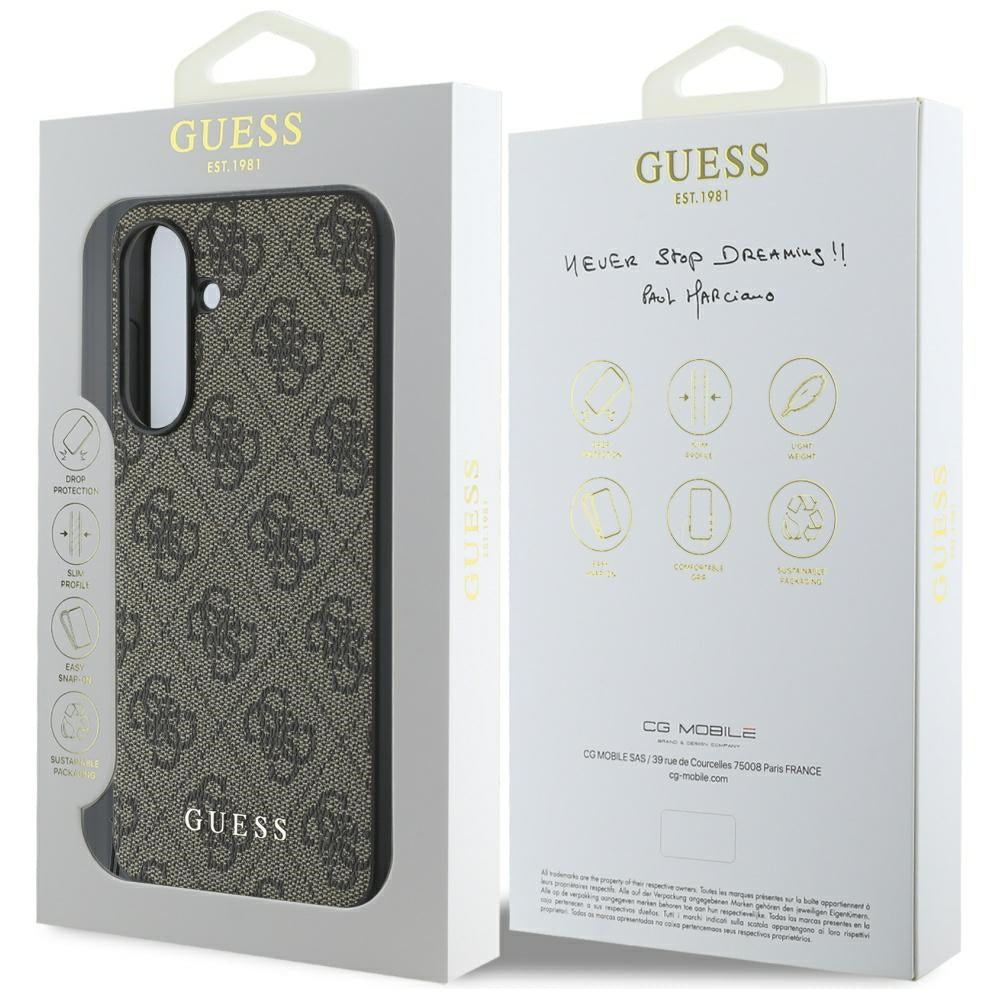 Funda para Samsung Galaxy A56 A566, Guess, 4G Charm, Marrón