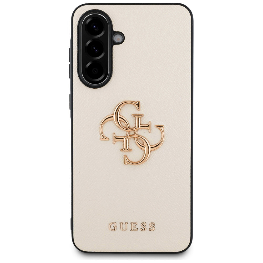 Funda para Samsung Galaxy A56 A566, Guess, 4G Grained Big and Classic Logo, Beige