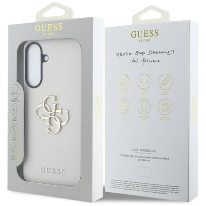 Funda para Samsung Galaxy A56 A566, Guess, 4G Grained Big and Classic Logo, Beige