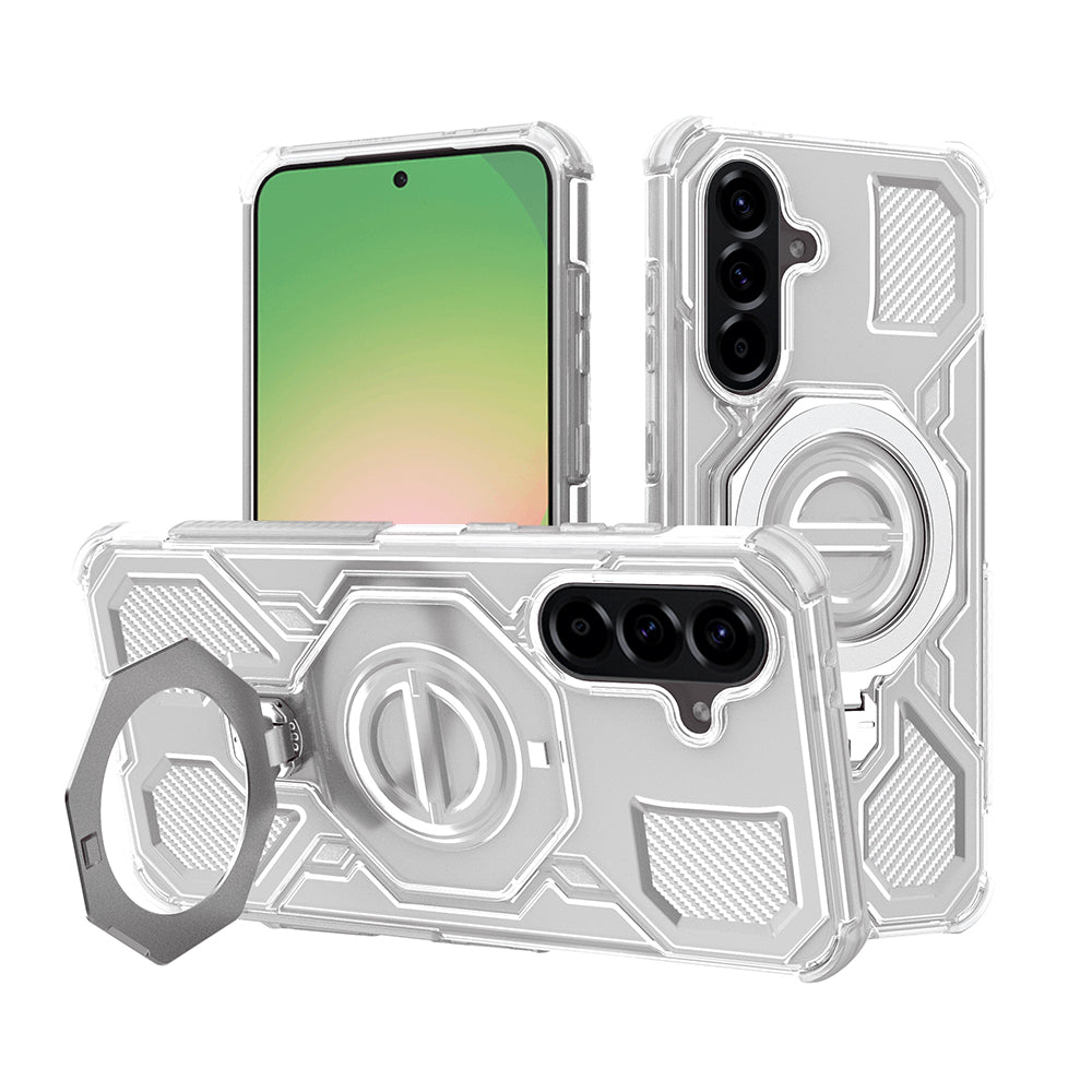 Funda para Samsung Galaxy A56 A566, Techsuit, Carbon Shield Pro, Blanca.