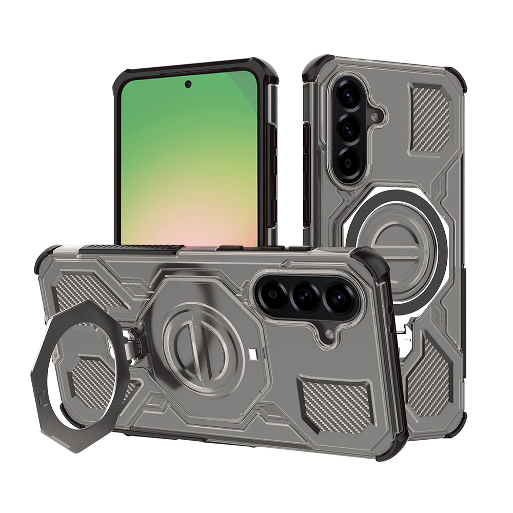 Case for Samsung Galaxy A56 A566, Techsuit, Carbon Shield Pro, Light Black