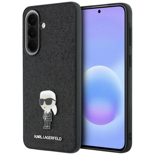 Funda para Samsung Galaxy A57 5G, Karl Lagerfeld, Glitter Fixed Ikonik Karl, Negra