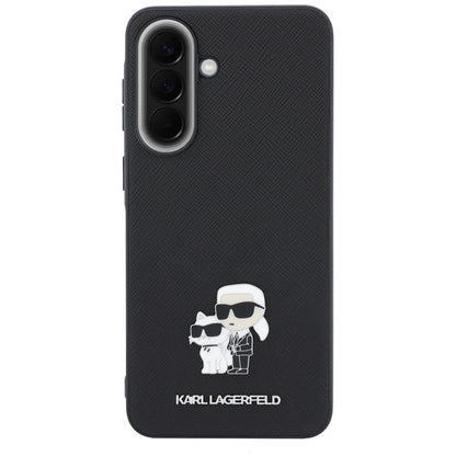Funda para Samsung Galaxy A57 5G, Karl Lagerfeld, Saffiano Karl & Choupette Metal, Negra