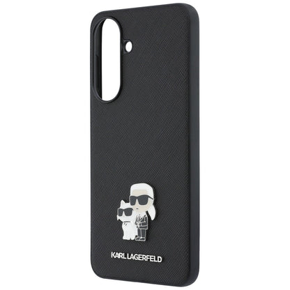 Funda para Samsung Galaxy A57 5G, Karl Lagerfeld, Saffiano Karl & Choupette Metal, Negra