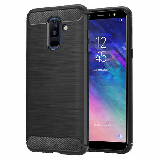 Funda para Samsung Galaxy A6 Plus (2018) A605, Techsuit, Carbono, Negra