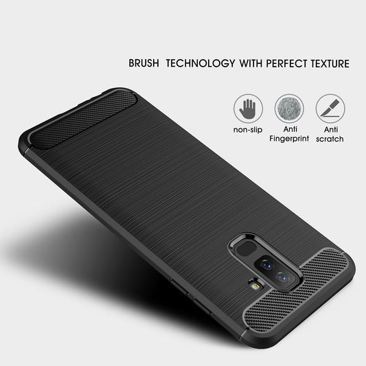 Funda para Samsung Galaxy A6 Plus (2018) A605, Techsuit, Carbono, Negra
