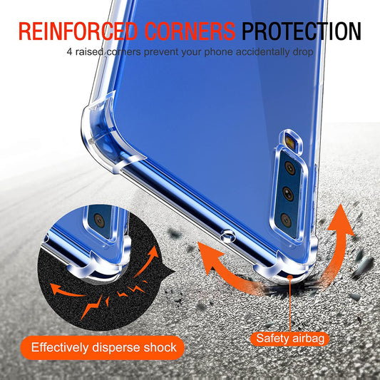 Funda para Samsung Galaxy A7 (2018) A750, Techsuit, Antigolpes Transparente, Transparente