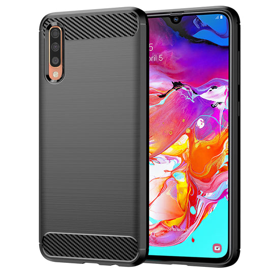 Funda para Samsung Galaxy A70s A707 / A70 A705, Techsuit, Carbono, Negra