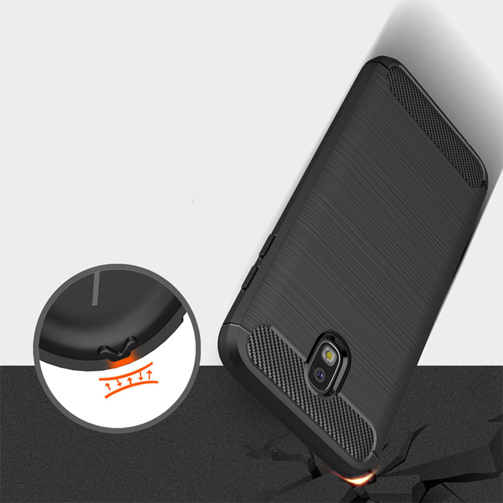 Funda para Samsung Galaxy J5 (2017) J530, Techsuit, Carbono, Negra