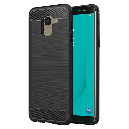 Funda para Samsung Galaxy J6 J600, Techsuit, Carbono, Negra