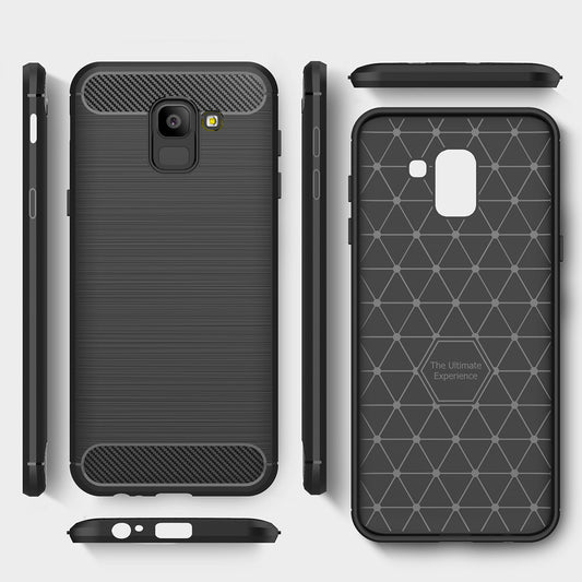Funda para Samsung Galaxy J6 J600, Techsuit, Carbono, Negra