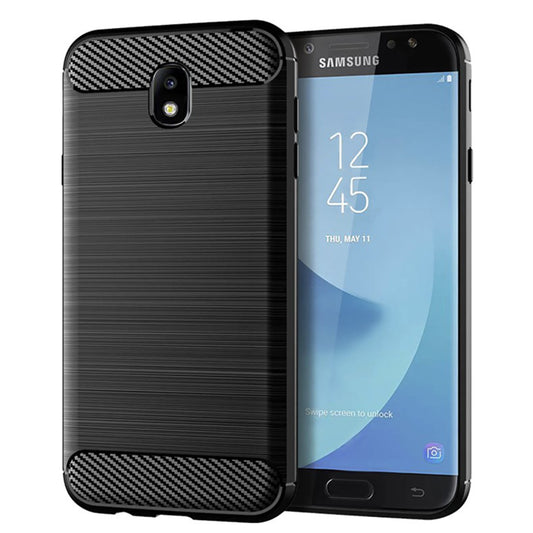 Funda para Samsung Galaxy J7 (2017) J730, Techsuit, Carbono, Negra