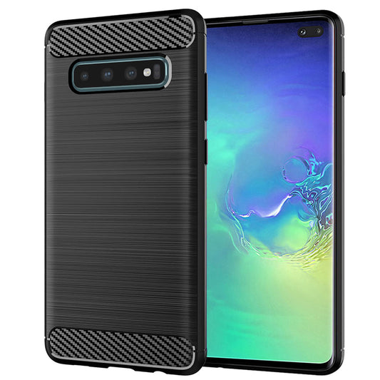 Funda para Samsung Galaxy S10+ G975, Techsuit, Carbono, Negra