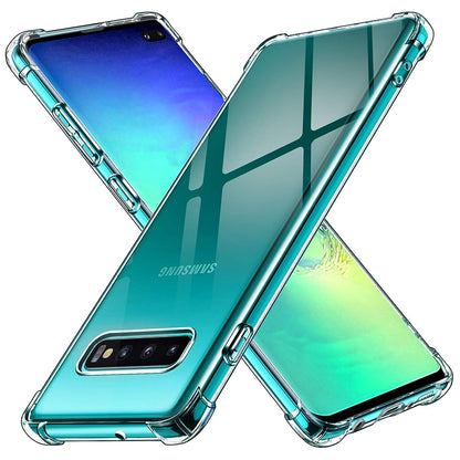 Funda para Samsung Galaxy S10+ G975, Techsuit, Antigolpes Transparente, Transparente