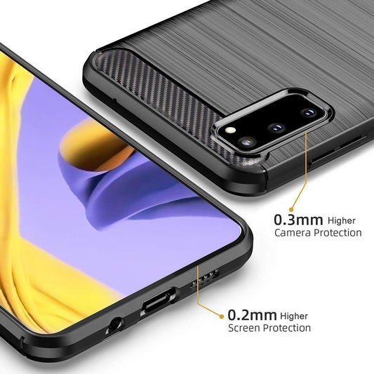 Funda para Samsung Galaxy S20 5G G981 / S20 G980, Techsuit, Carbono, Negra