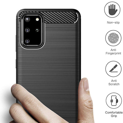 Funda para Samsung Galaxy S20+ 5G G986 / S20+ G985, Techsuit, Carbono, Negra