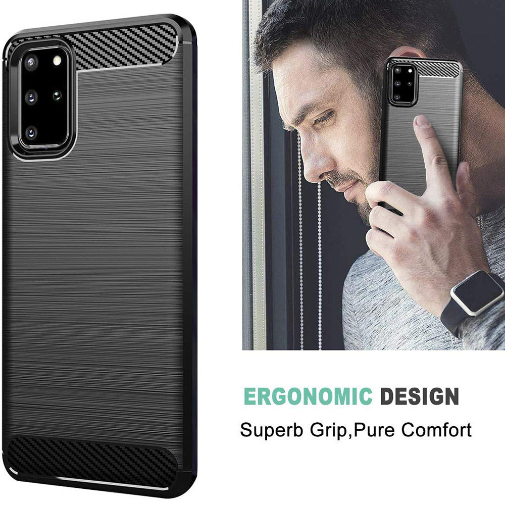 Funda para Samsung Galaxy S20+ 5G G986 / S20+ G985, Techsuit, Carbono, Negra