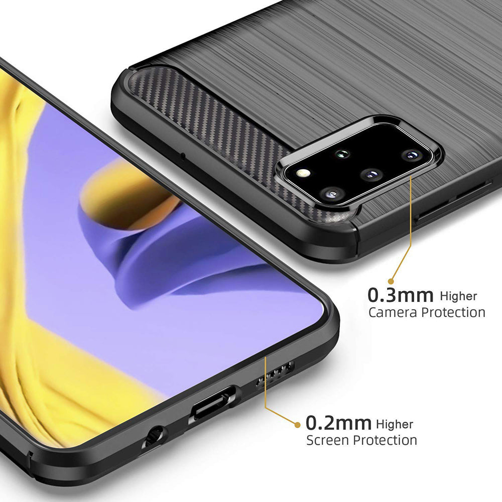 Funda para Samsung Galaxy S20+ 5G G986 / S20+ G985, Techsuit, Carbono, Negra