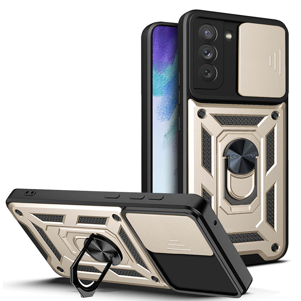 Funda para Samsung Galaxy S21 FE 5G G990, Techsuit, CamShield, Dorada