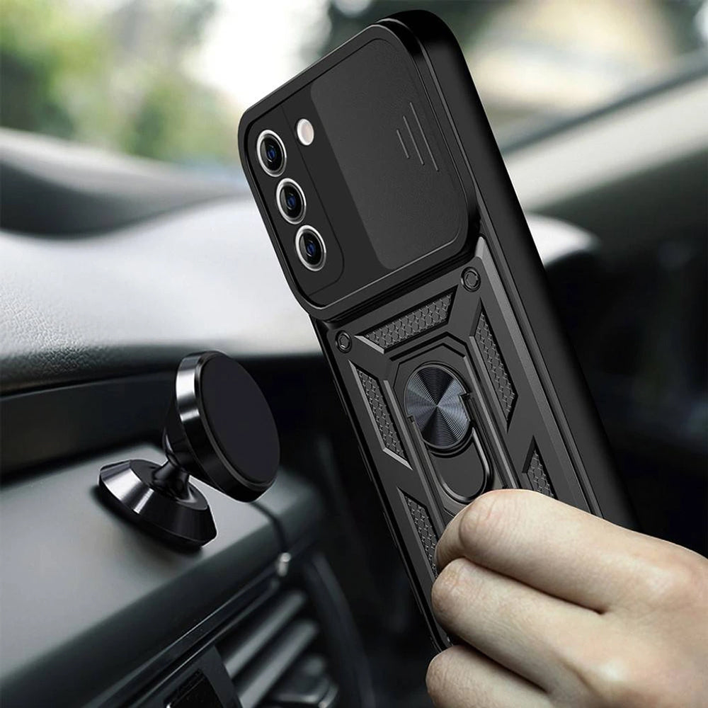 Funda para Samsung Galaxy S21 FE 5G G990, Techsuit, CamShield, Negra