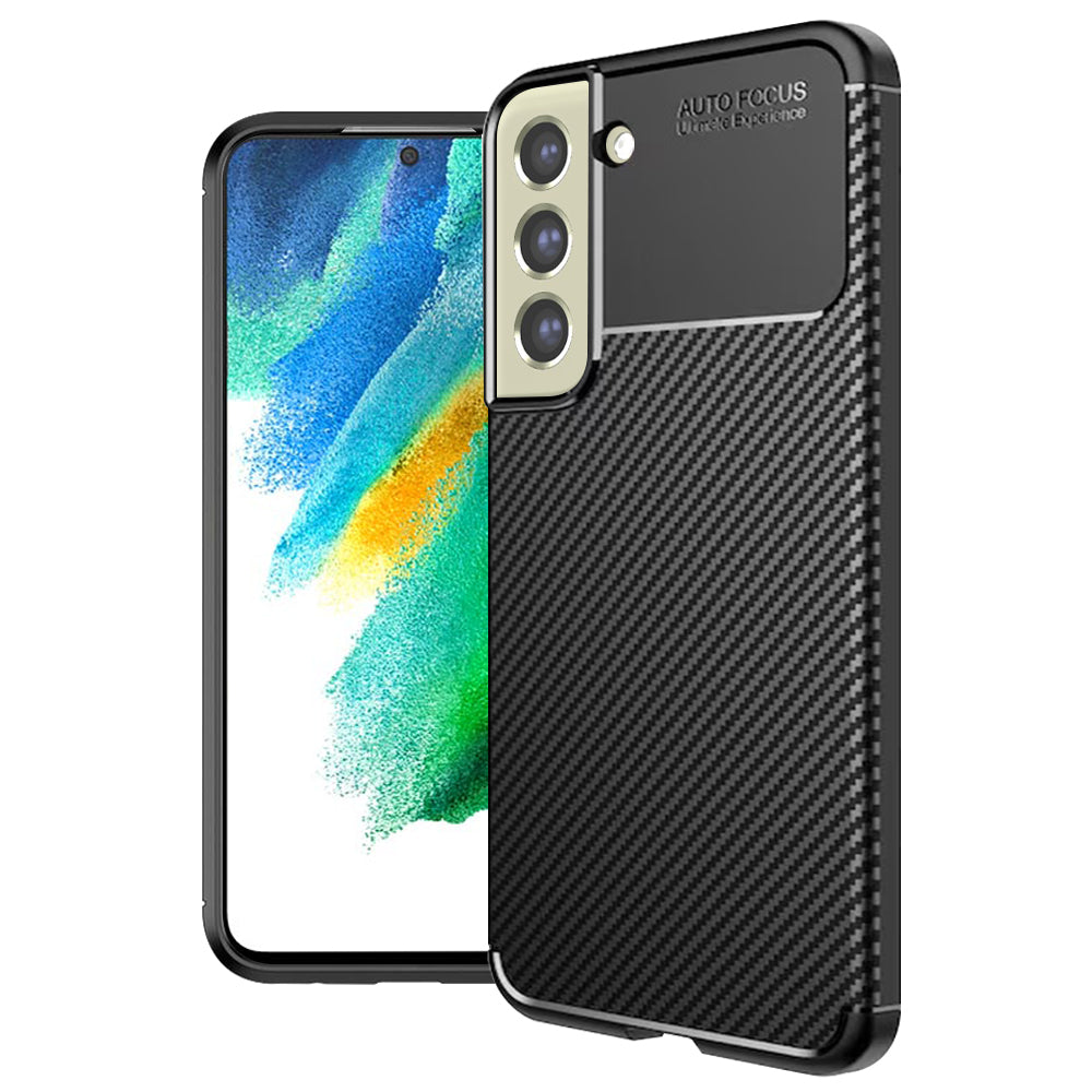 Funda para Samsung Galaxy S21 FE 5G G990, Techsuit, Fibra de Carbon, Negra