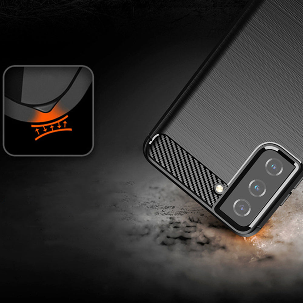 Funda para Samsung Galaxy S21+ 5G G996, Techsuit, Carbono, Negra