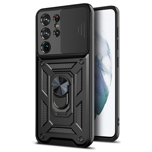 Funda para Samsung Galaxy S21 Ultra 5G G998, Techsuit, CamShield, Negra
