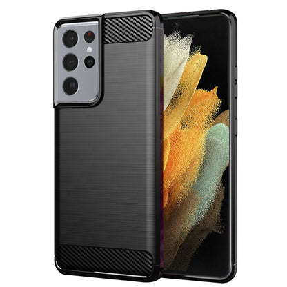 Funda para Samsung Galaxy S21 Ultra 5G G998, Techsuit, Carbono, Negra