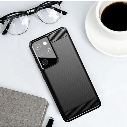Funda para Samsung Galaxy S21 Ultra 5G G998, Techsuit, Carbono, Negra