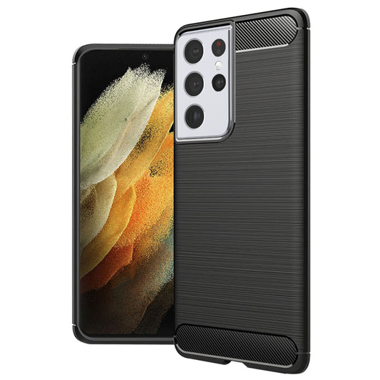 Funda para Samsung Galaxy S21 Ultra 5G G998, Techsuit, Fibra de Carbon, Negra