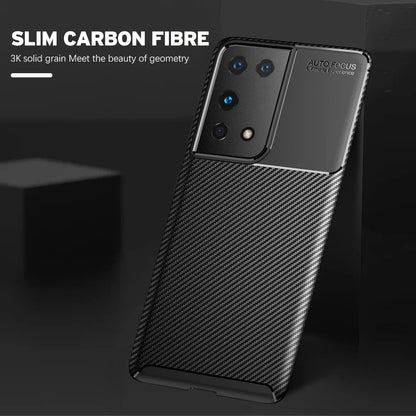 Funda para Samsung Galaxy S21 Ultra 5G G998, Techsuit, Fibra de Carbon, Negra