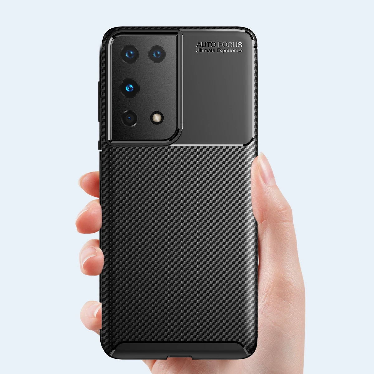 Funda para Samsung Galaxy S21 Ultra 5G G998, Techsuit, Fibra de Carbon, Negra