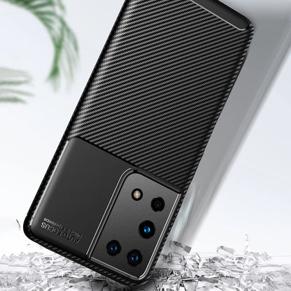 Funda para Samsung Galaxy S21 Ultra 5G G998, Techsuit, Fibra de Carbon, Negra