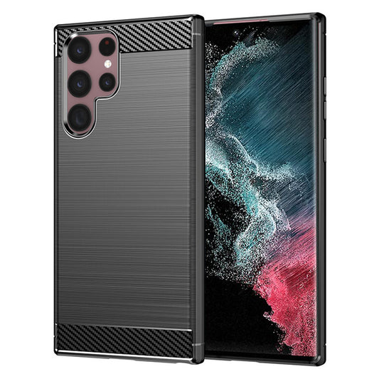 Funda para Samsung Galaxy S22 Ultra 5G S908, Techsuit, Carbono, Negra
