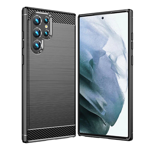 Funda para Samsung Galaxy S22 Ultra 5G S908, Techsuit, Carbono, Negra