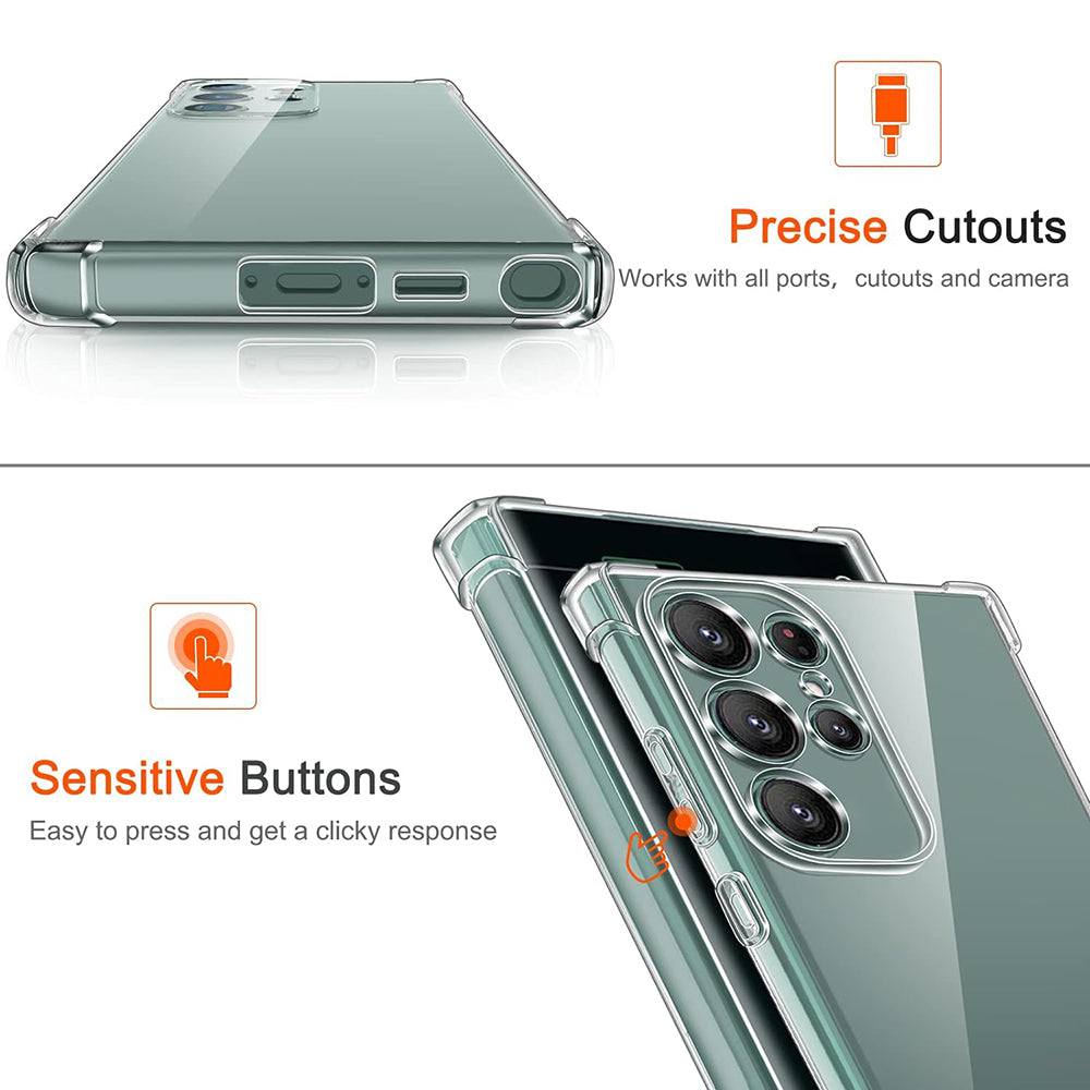 Funda para Samsung Galaxy S22 Ultra 5G S908, Techsuit, Antigolpes Transparente, Transparente