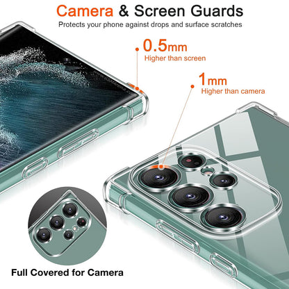 Funda para Samsung Galaxy S22 Ultra 5G S908, Techsuit, Antigolpes Transparente, Transparente