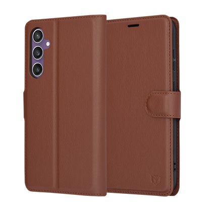 Funda para Samsung Galaxy S23 FE S711, Techsuit, Leather Folio, Marrón