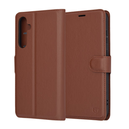 Funda para Samsung Galaxy S23 FE S711, Techsuit, Leather Folio, Marrón