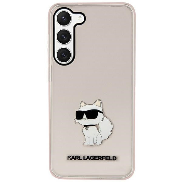 Funda para Samsung Galaxy S23+ S916, Karl Lagerfeld, Ikonik Choupette, Rosa.