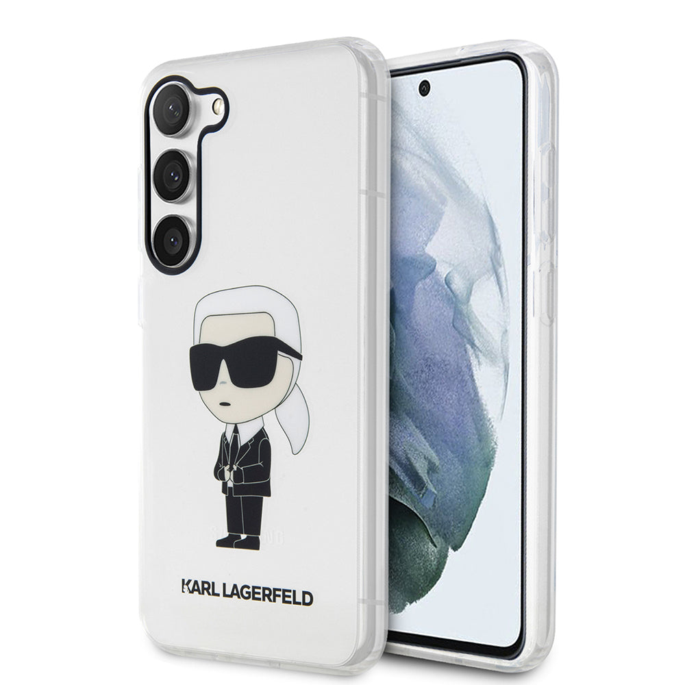 Funda para Samsung Galaxy S23+ S916, Karl Lagerfeld, Ikonik Karl, Transparente