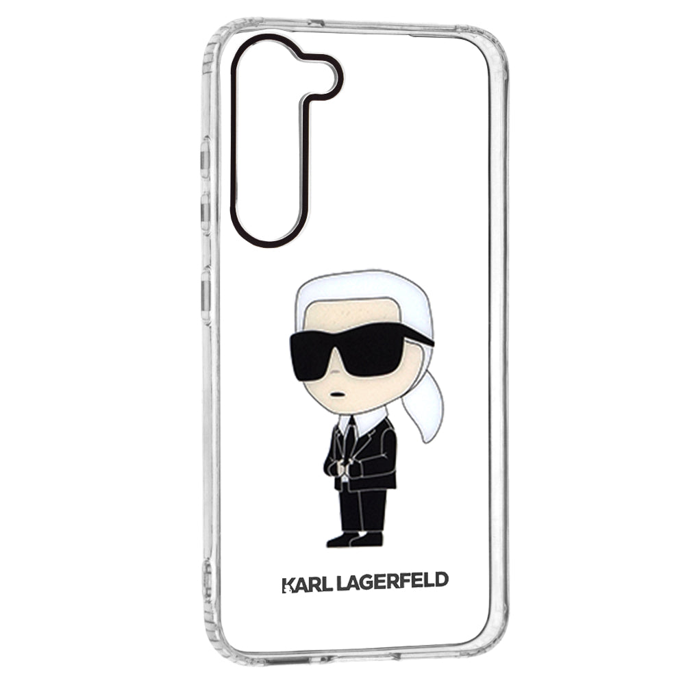 Funda para Samsung Galaxy S23+ S916, Karl Lagerfeld, Ikonik Karl, Transparente