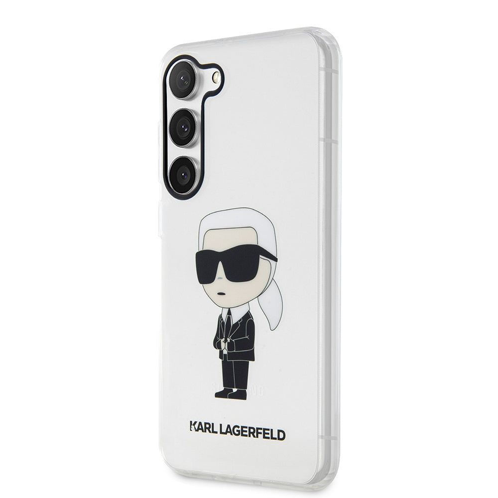 Funda para Samsung Galaxy S23+ S916, Karl Lagerfeld, Ikonik Karl, Transparente