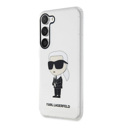 Funda para Samsung Galaxy S23+ S916, Karl Lagerfeld, Ikonik Karl, Transparente